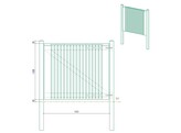 Portillon ajoure 2.0 - Sapin autoclave  - Simple Battant - 140 x 120 cm  L x H - quincaillerie inclus - Hors poteaux
