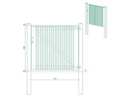 Portillon ajoure 2.0 - Sapin autoclave  - Simple Battant - 150 x 140 cm  L x H - quincaillerie inclus - Hors poteaux