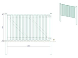 Portillon ajoure 2.0 - Sapin autoclave  - Simple Battant - 200 x 120 cm  L x H - quincaillerie inclus - Hors poteaux