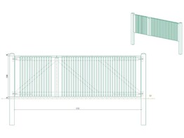 Portillon ajoure 2.0 - Sapin autoclave -  Simple Battant - 370  x 120 cm - quincaillerie inclus - portail 1/3 - 2/3 - Hors poteaux