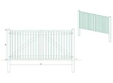 Portillon ajoure sapin autoclave Bouts Arrondis double Battant L300  entre poteaux  x 140 HACOBOIS  poteaux et quincaillerie inclus