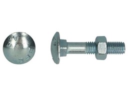 Boulon a bois DIN 603/555 M6x60 zingue  5pc /blister